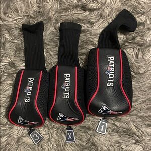 Patriots Black and Red Headcovers Set